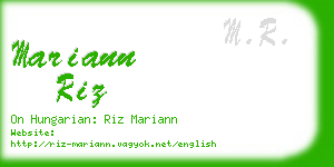 mariann riz business card